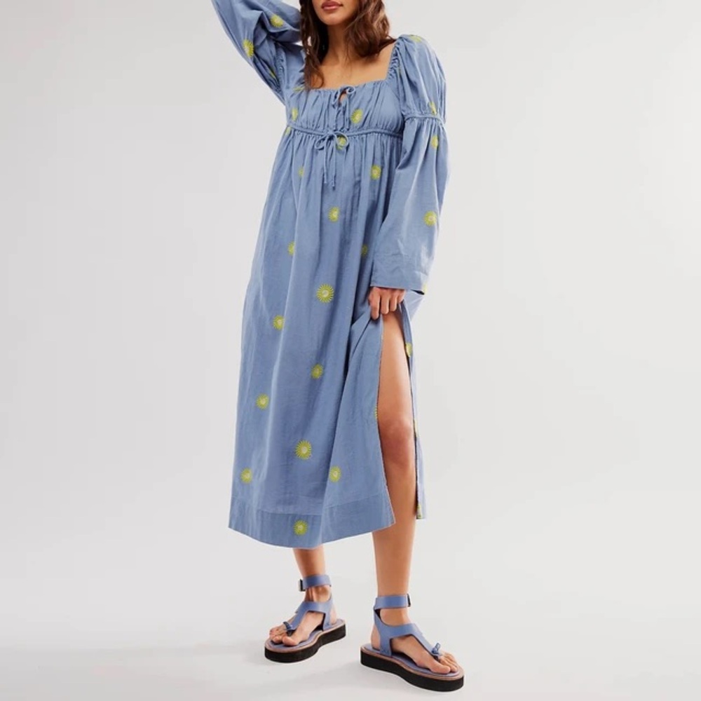 Free People Emory Embroidered Midi Dress - Picture 1 of 7